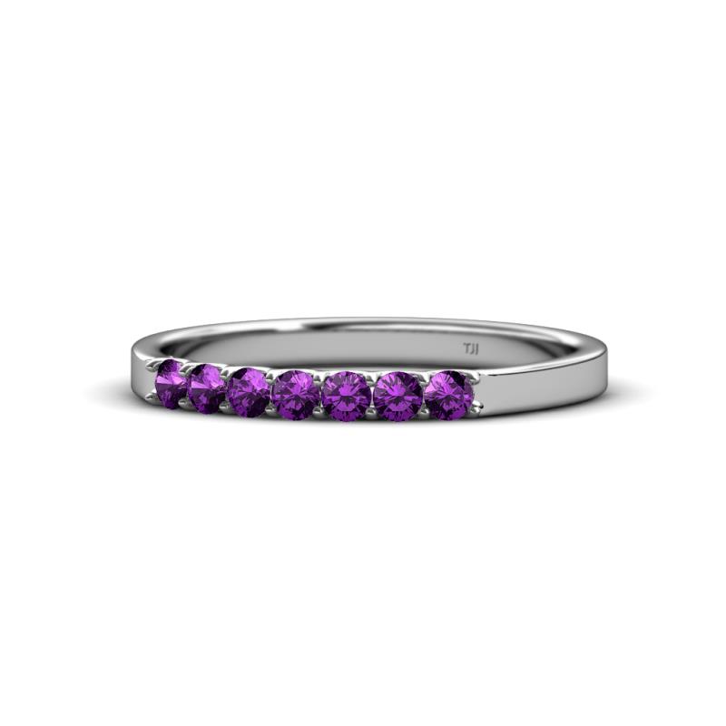 Fiala 2.00 mm Amethyst 7 Stone Wedding Band 