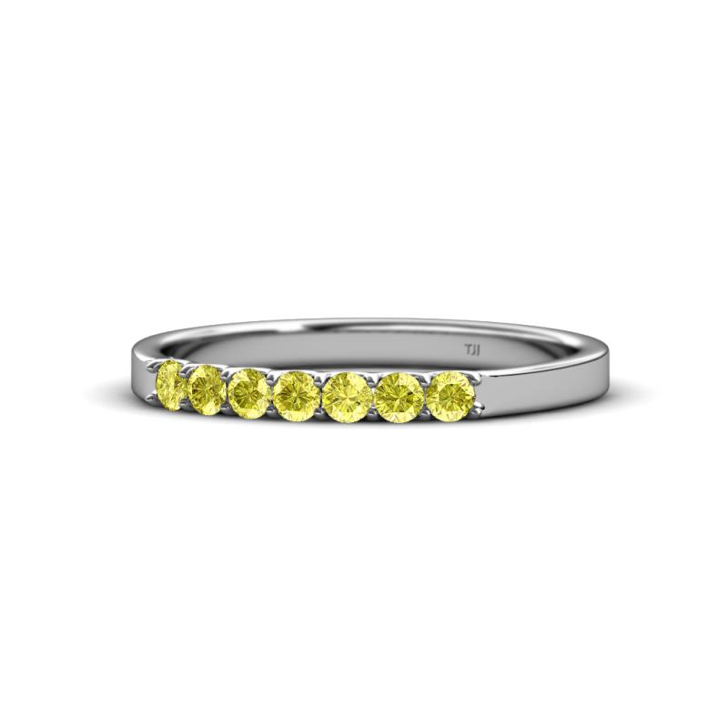 Fiala 2.00 mm Yellow Diamond 7 Stone Wedding Band 