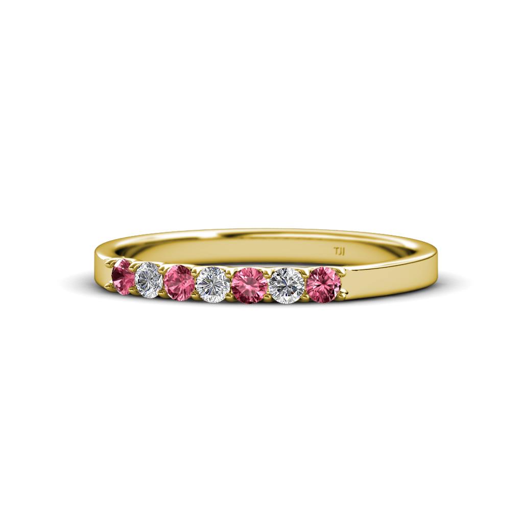 Fiala 2.00 mm Pink Tourmaline and Diamond Wedding Band 