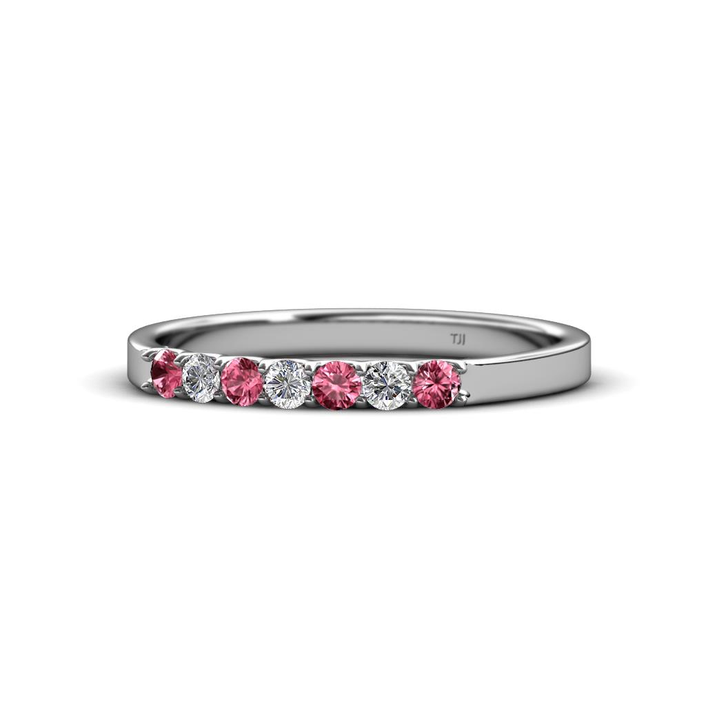 Fiala 2.00 mm Pink Tourmaline and Diamond Wedding Band 