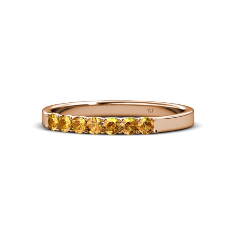 Fiala 2.40 mm Citrine 7 Stone Wedding Band 