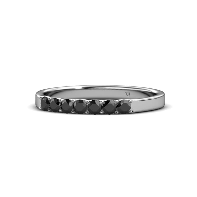 Fiala 2.40 mm Black Diamond 7 Stone Wedding Band 