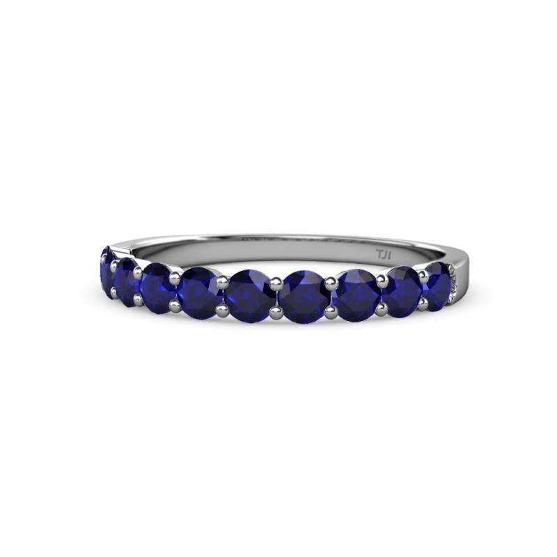 Clara 3.00 mm Blue Sapphire 10 Stone Wedding Band 