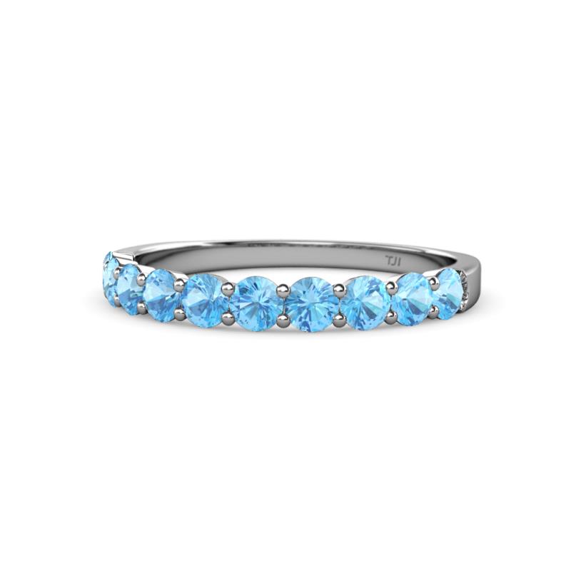 Clara 3.00 mm Blue Topaz 10 Stone Wedding Band 