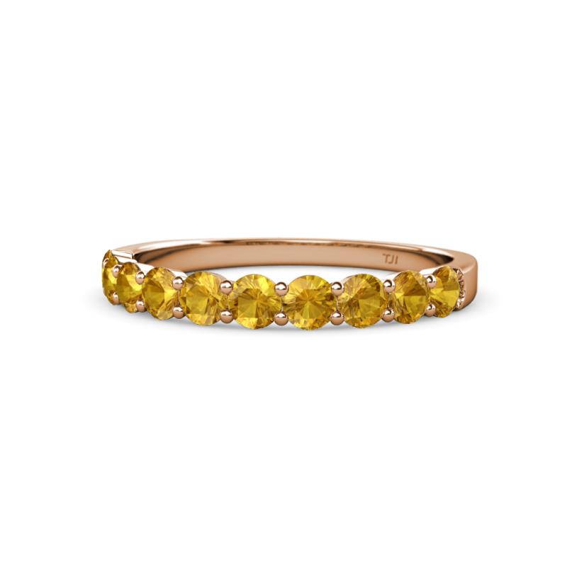 Clara 3.00 mm Citrine 10 Stone Wedding Band 
