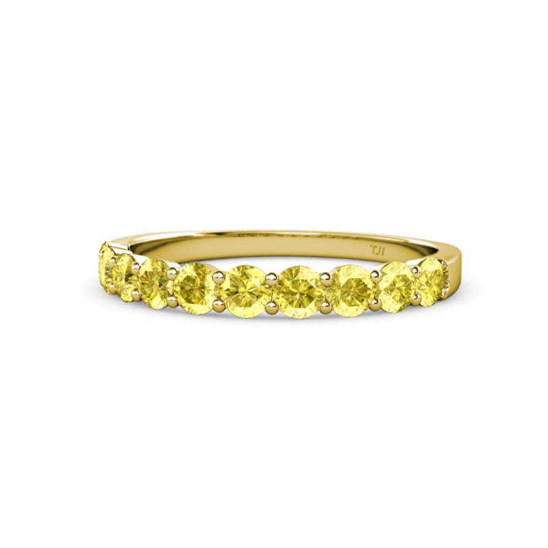 Clara 3.00 mm Yellow Sapphire 10 Stone Wedding Band 