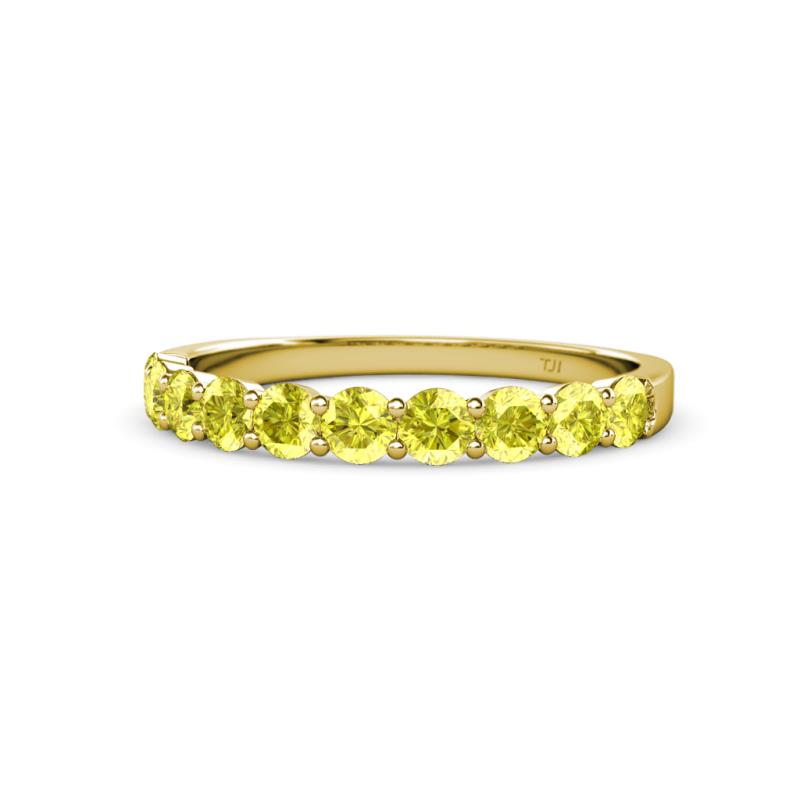 Clara 3.00 mm Yellow Diamond 10 Stone Wedding Band 