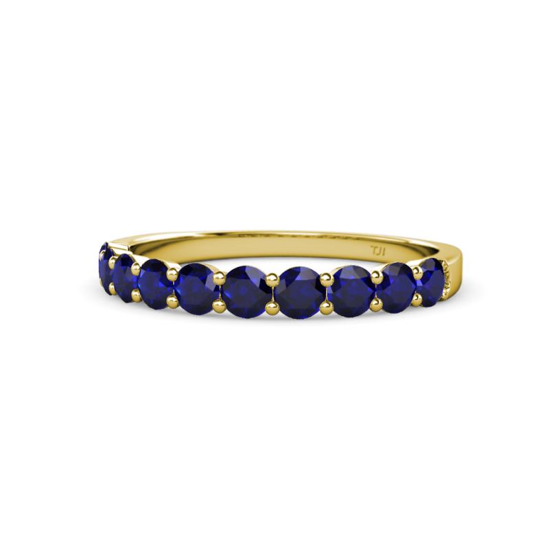 Clara 3.00 mm Blue Sapphire 10 Stone Wedding Band 