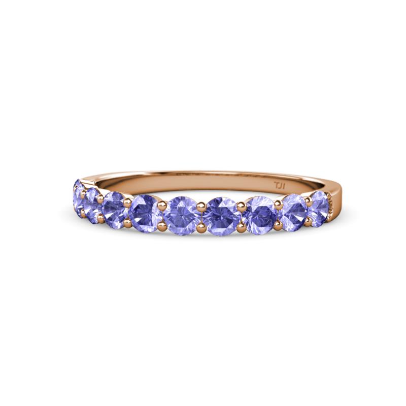 Clara 3.00 mm Tanzanite 10 Stone Wedding Band 