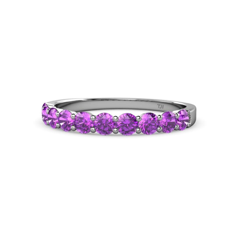 Clara 3.00 mm Amethyst 10 Stone Wedding Band 