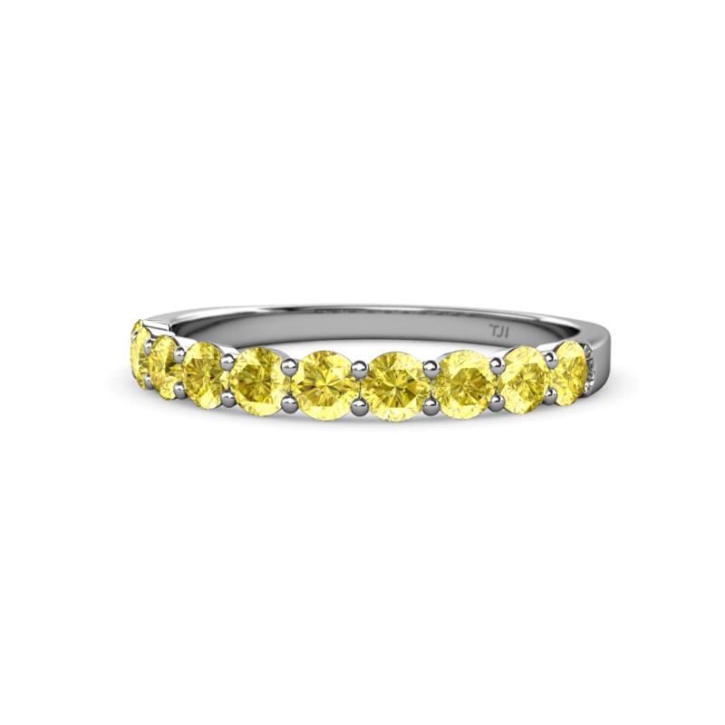 Clara 3.00 mm Yellow Sapphire 10 Stone Wedding Band 