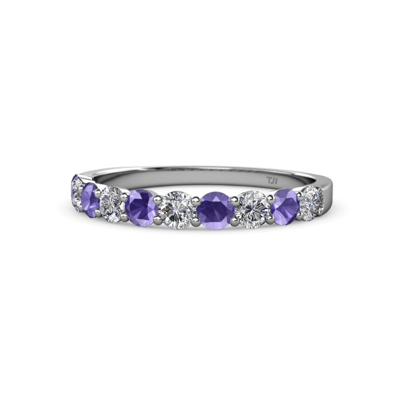 Clara 3.00 mm Iolite and Diamond 10 Stone Wedding Band 