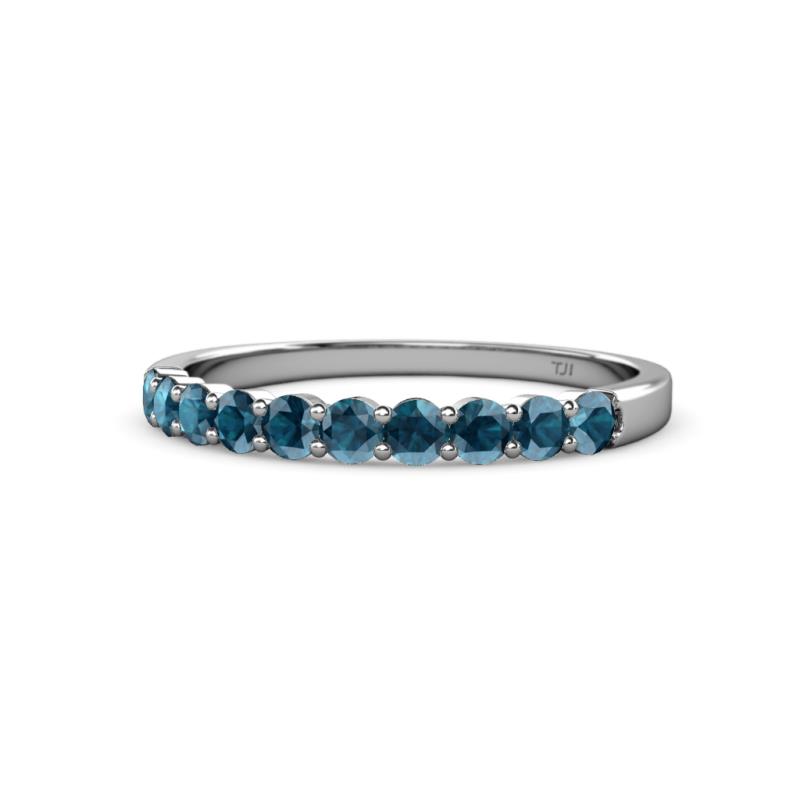 Clara 2.70 mm London Blue Topaz 10 Stone Wedding Band 