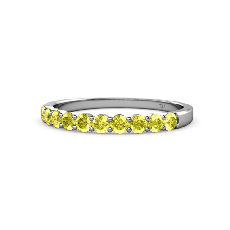 Clara 2.70 mm Yellow Diamond 10 Stone Wedding Band 