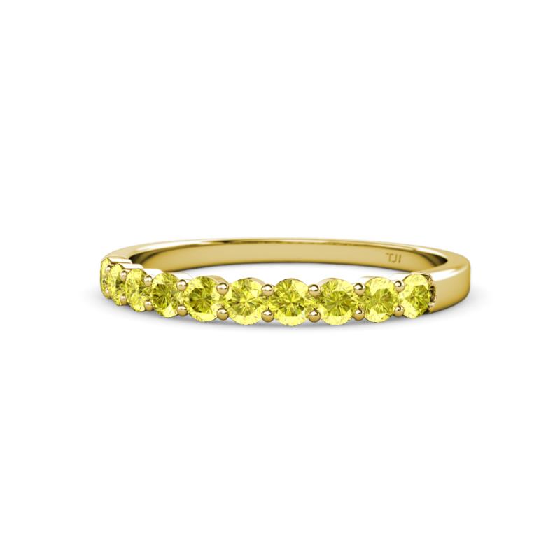 Clara 2.70 mm Yellow Diamond 10 Stone Wedding Band 