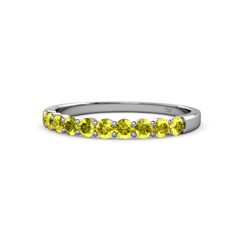 Clara 2.70 mm Yellow Diamond 10 Stone Wedding Band 