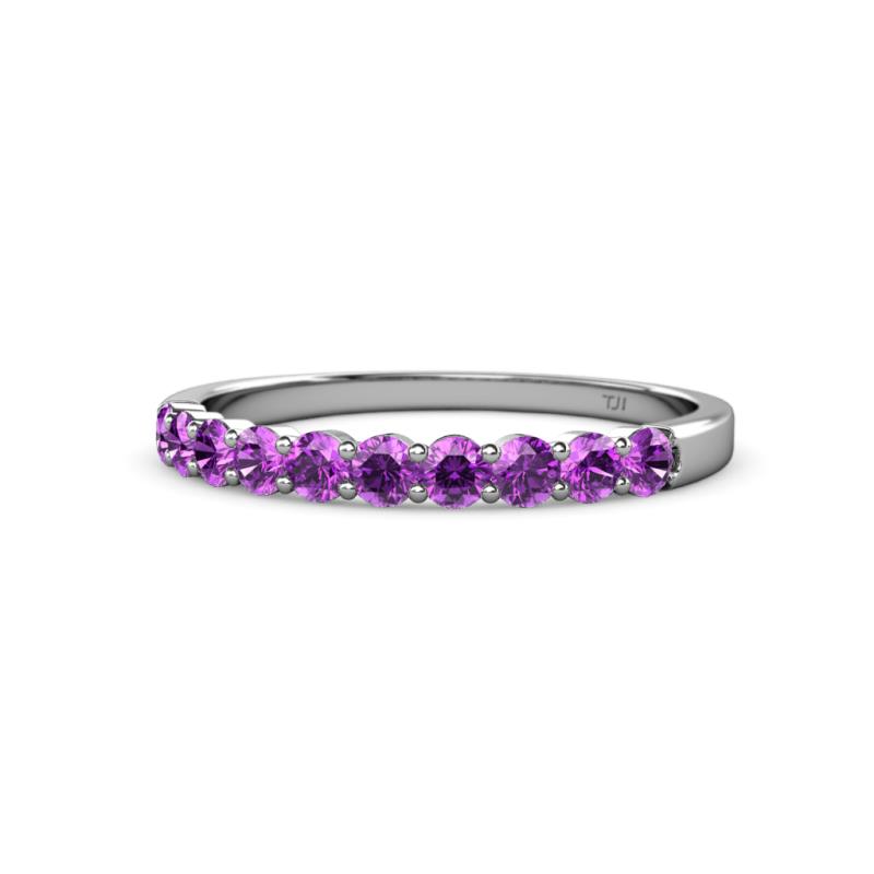 Clara 2.70 mm Amethyst 10 Stone Wedding Band 