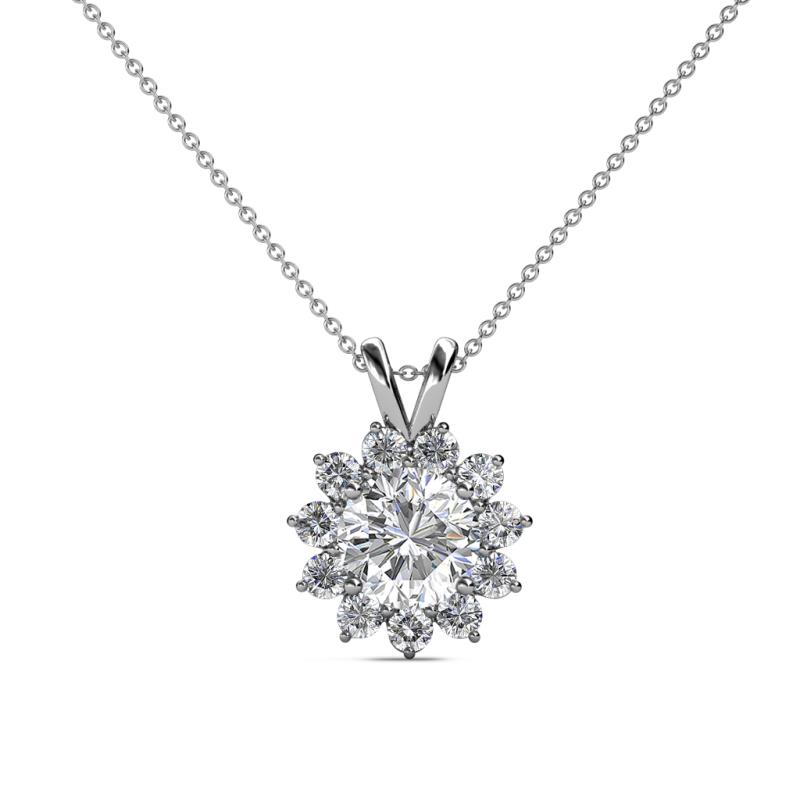 Megan Diamond Floral Halo Pendant 