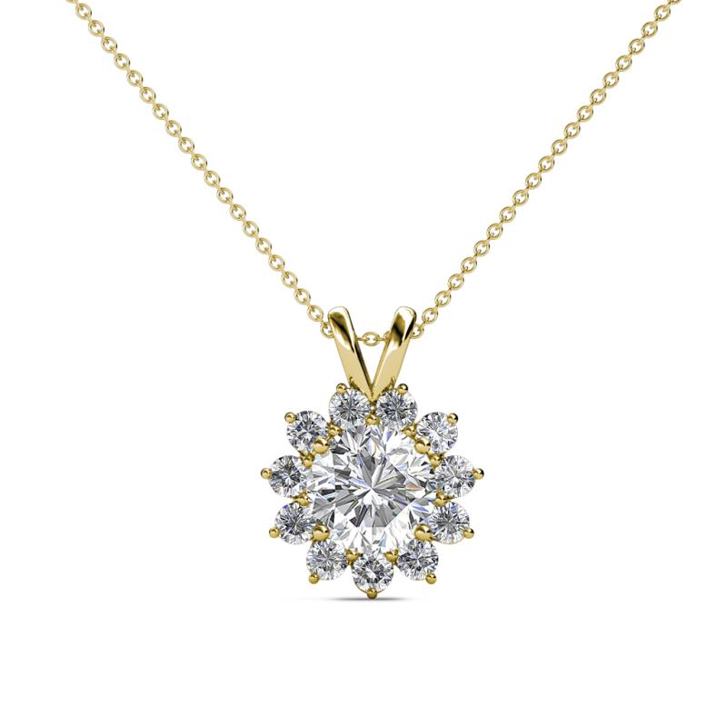 Megan Diamond Floral Halo Pendant 