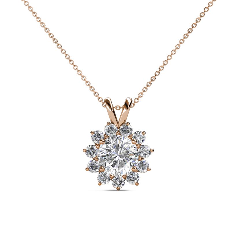 Megan Diamond Floral Halo Pendant 