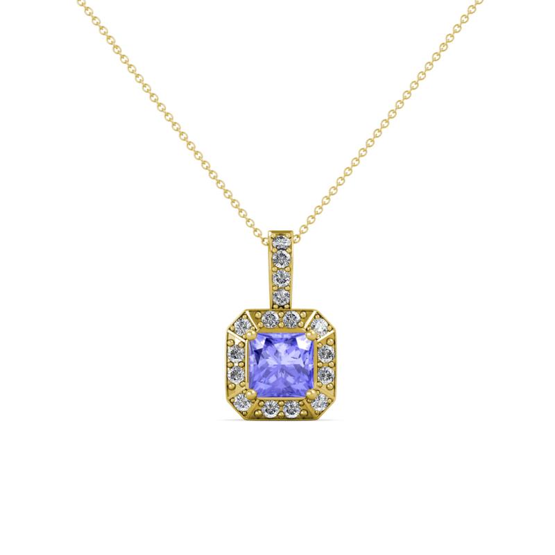 Kiani Tanzanite and Diamond Halo Pendant 