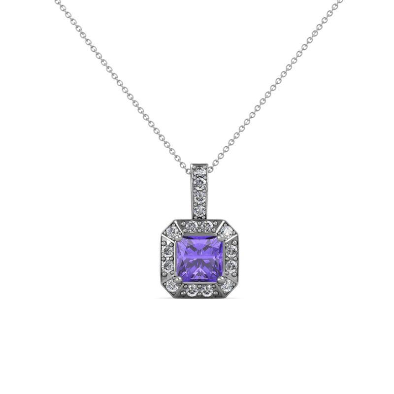Kiani Iolite and Diamond Halo Pendant 