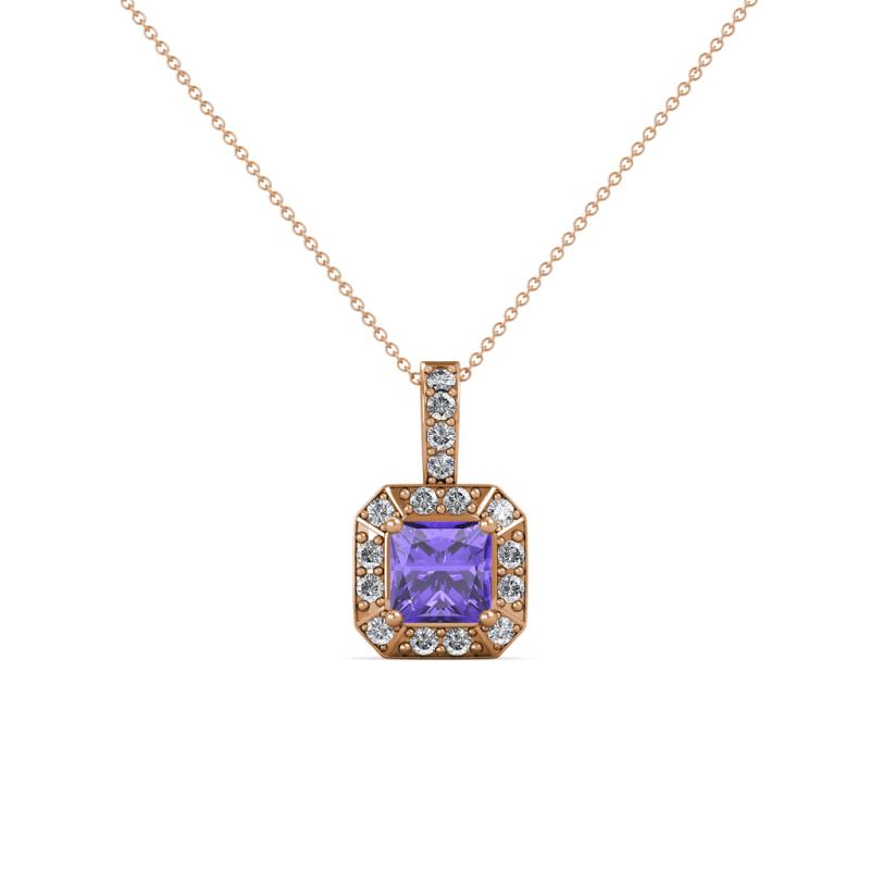 Kiani Iolite and Diamond Halo Pendant 