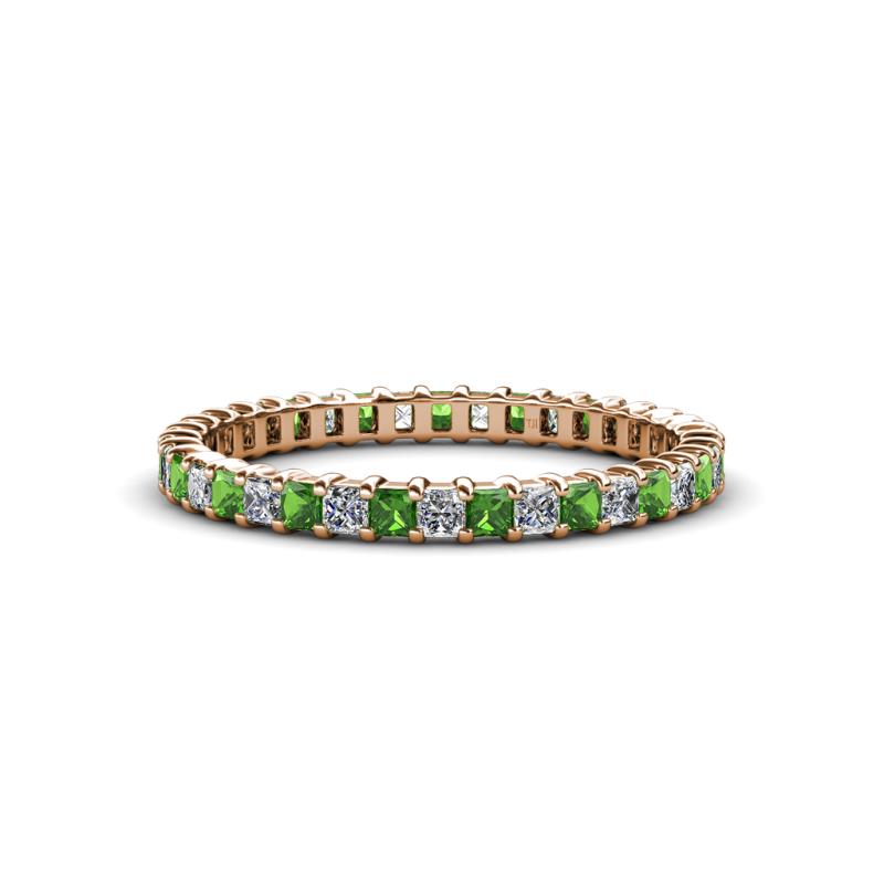Allie 2.00 mm Green Garnet and Diamond Eternity Band 