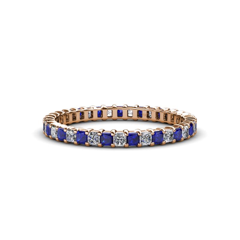 Allie 2.00 mm Blue Sapphire and Diamond Eternity Band 