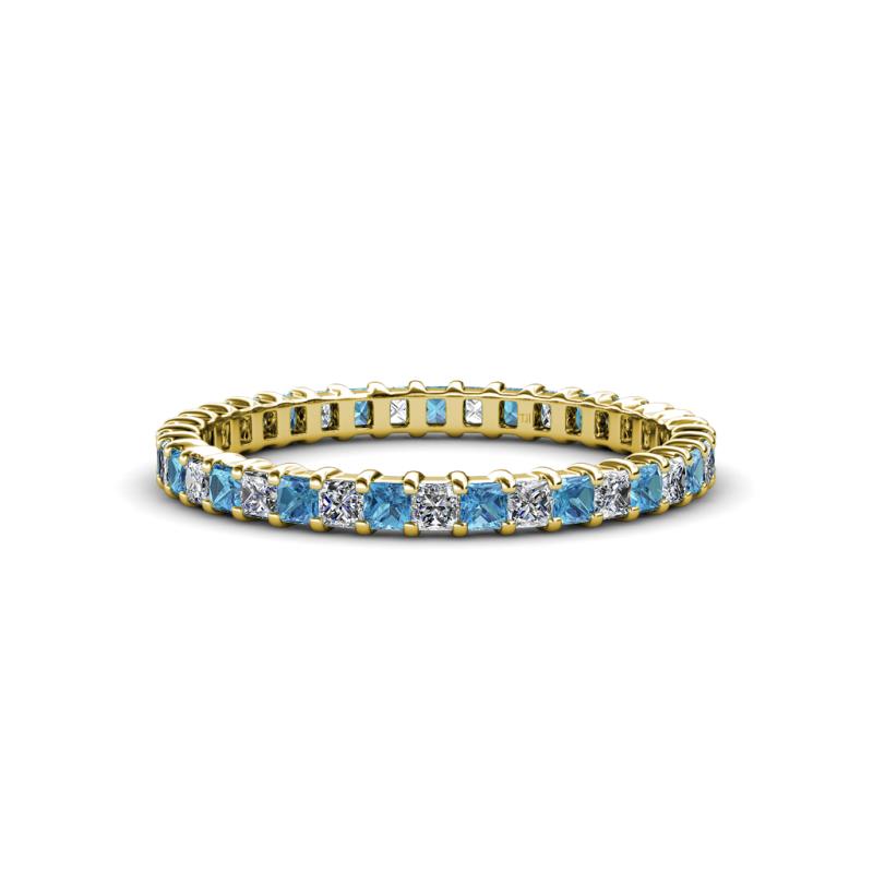 Allie 2.00 mm Blue Topaz and Diamond Eternity Band 