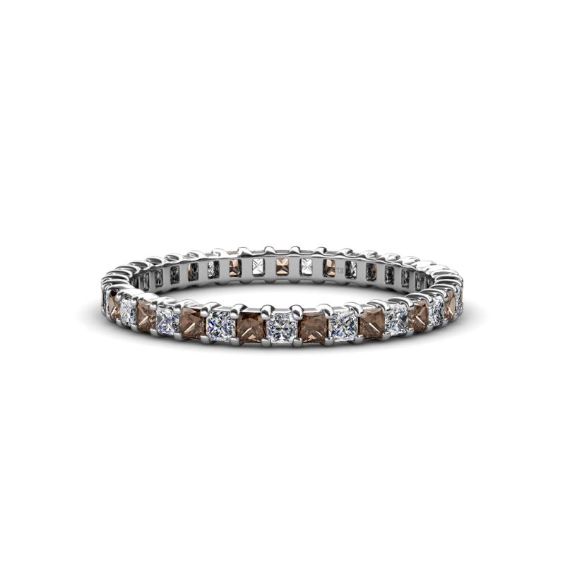Allie 2.00 mm Smoky Quartz and Diamond Eternity Band 