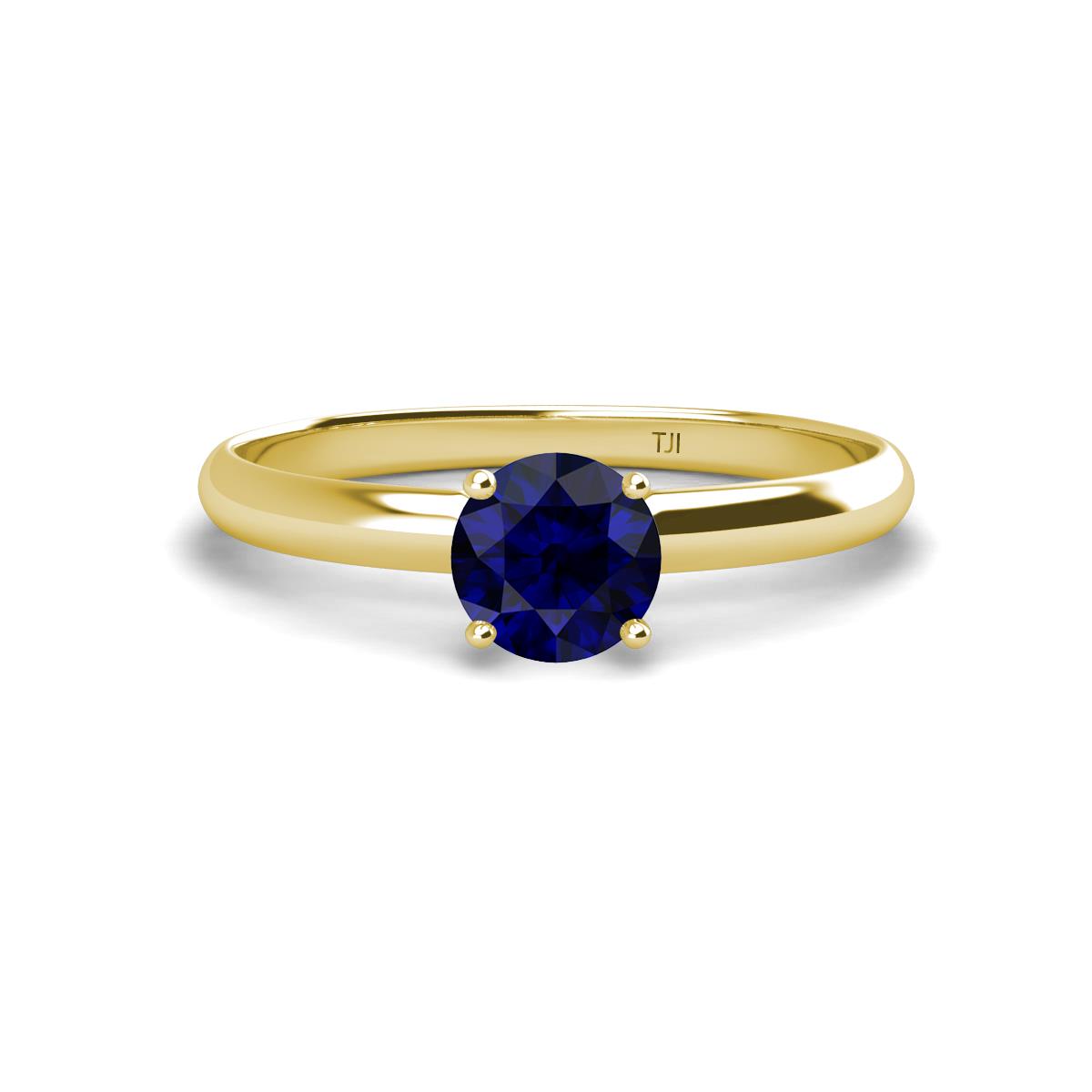 Solus Round Blue Sapphire Solitaire Engagement Ring  