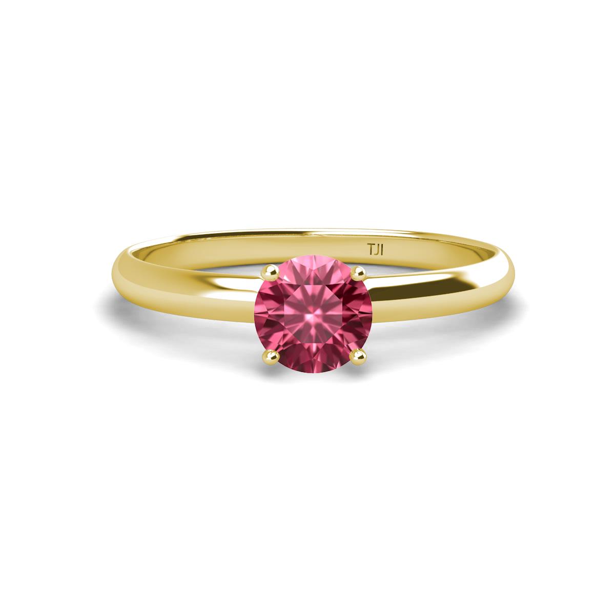 Solus Round Pink Tourmaline Solitaire Engagement Ring  