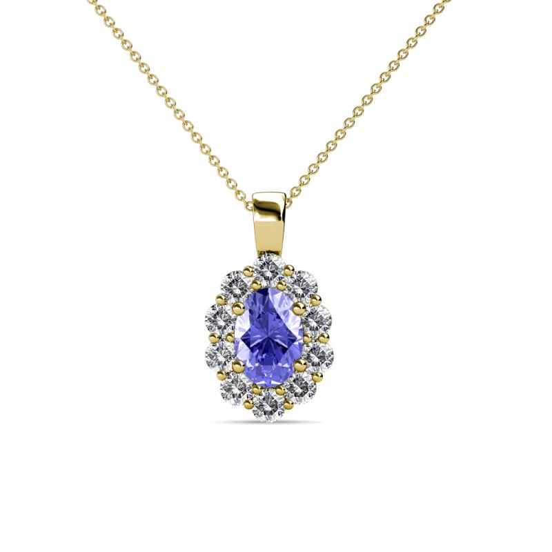 Cadena Tanzanite and Diamond Halo Pendant 