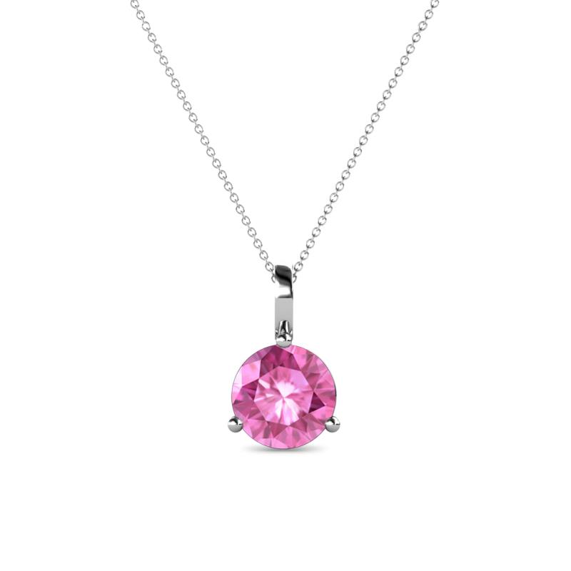 Sheryl 6.00 mm Pink Sapphire Solitaire Pendant 