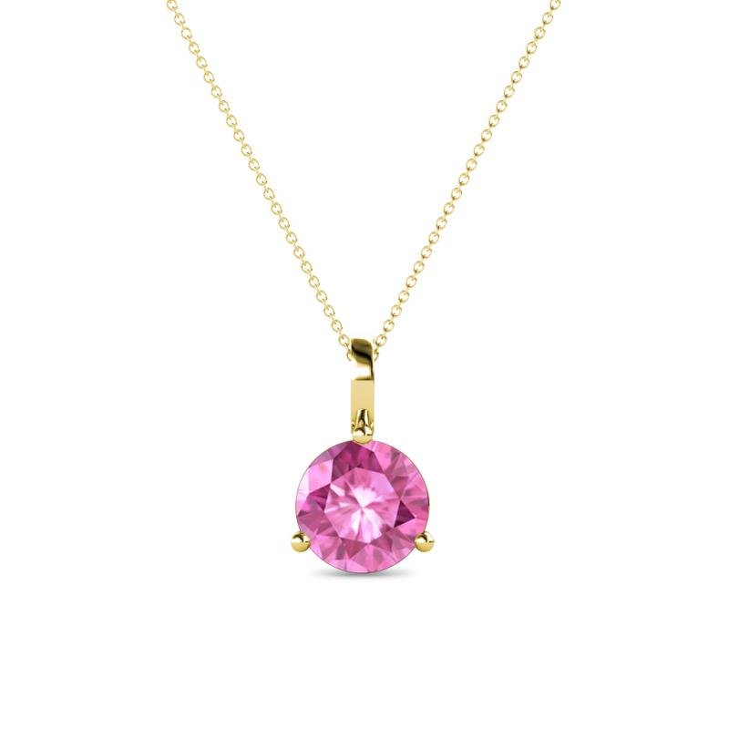 Sheryl 6.00 mm Pink Sapphire Solitaire Pendant 