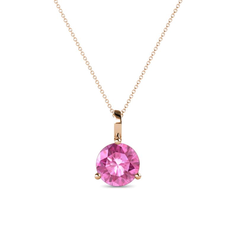 Sheryl 6.00 mm Pink Sapphire Solitaire Pendant 