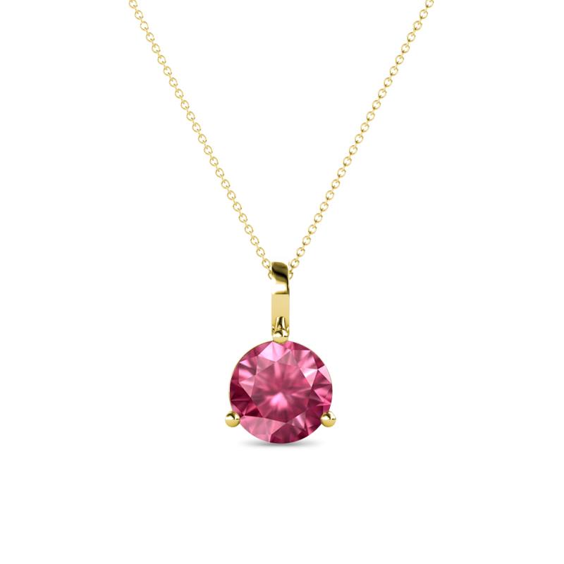 Sheryl 6.50 mm Pink Tourmaline Solitaire Pendant 