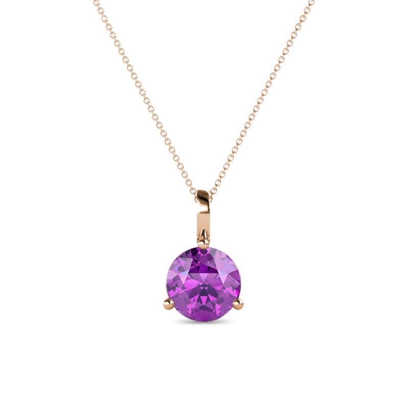 Sheryl 6.50 mm Amethyst Solitaire Pendant 