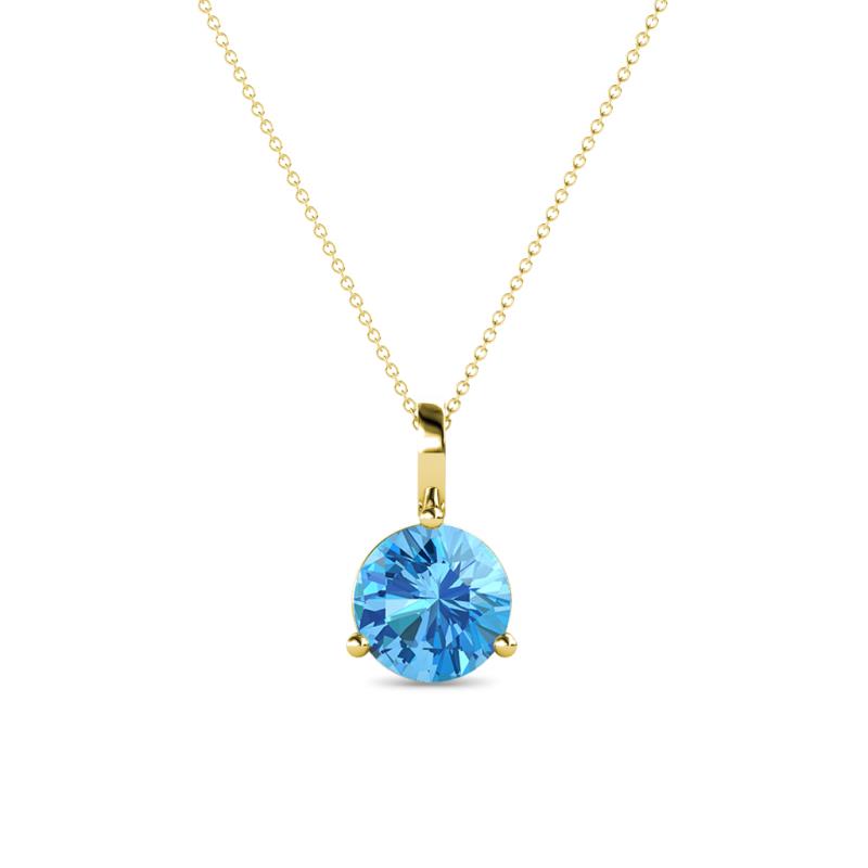 Sheryl 6.50 mm Blue Topaz Solitaire Pendant 