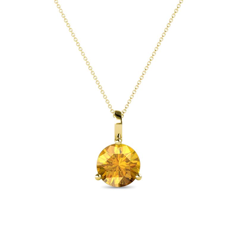 Sheryl 6.50 mm Citrine Solitaire Pendant 