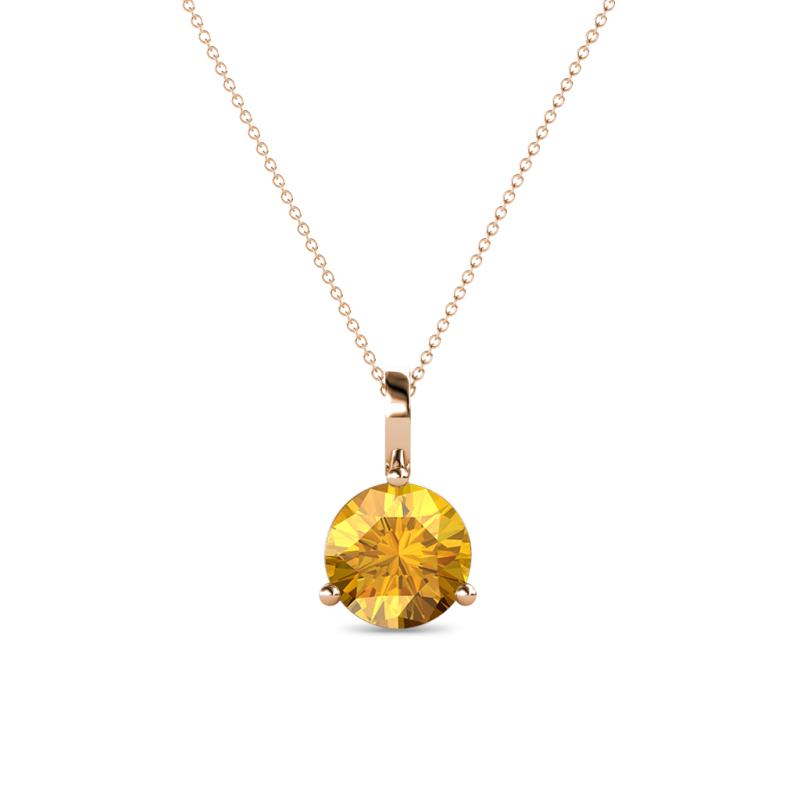 Sheryl 6.50 mm Citrine Solitaire Pendant 