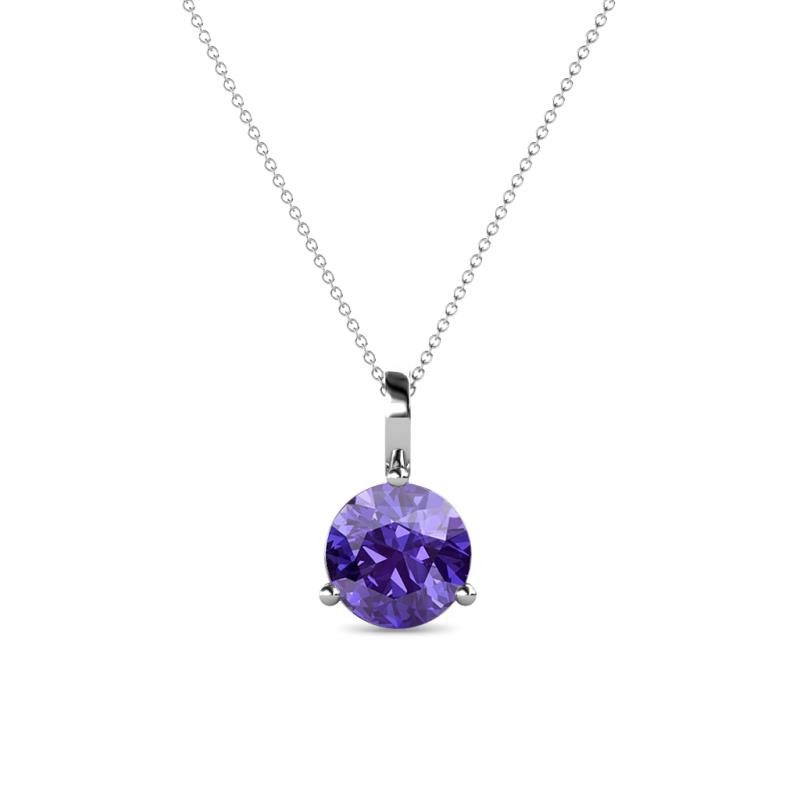 Sheryl 6.50 mm Iolite Solitaire Pendant 