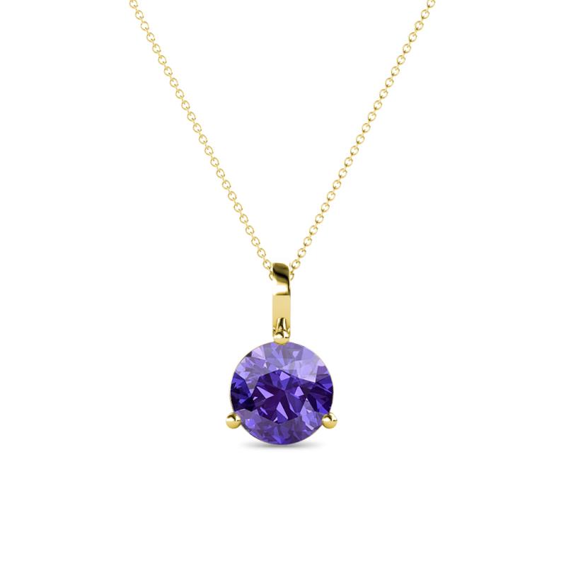 Sheryl 6.50 mm Iolite Solitaire Pendant 