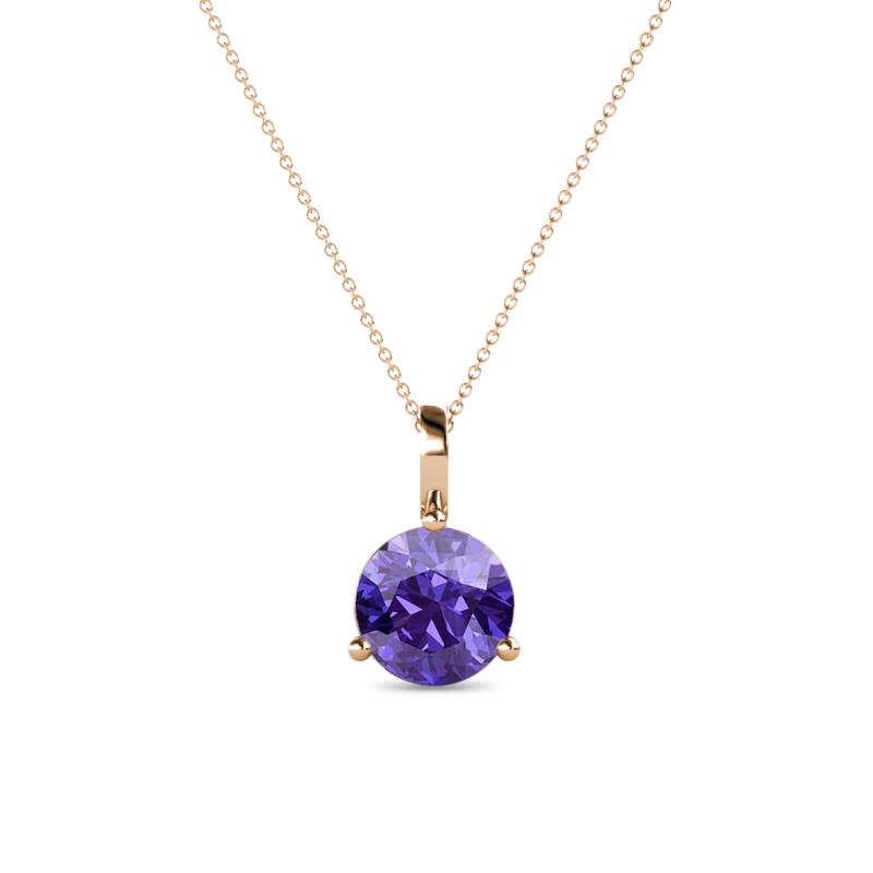 Sheryl 6.50 mm Iolite Solitaire Pendant 