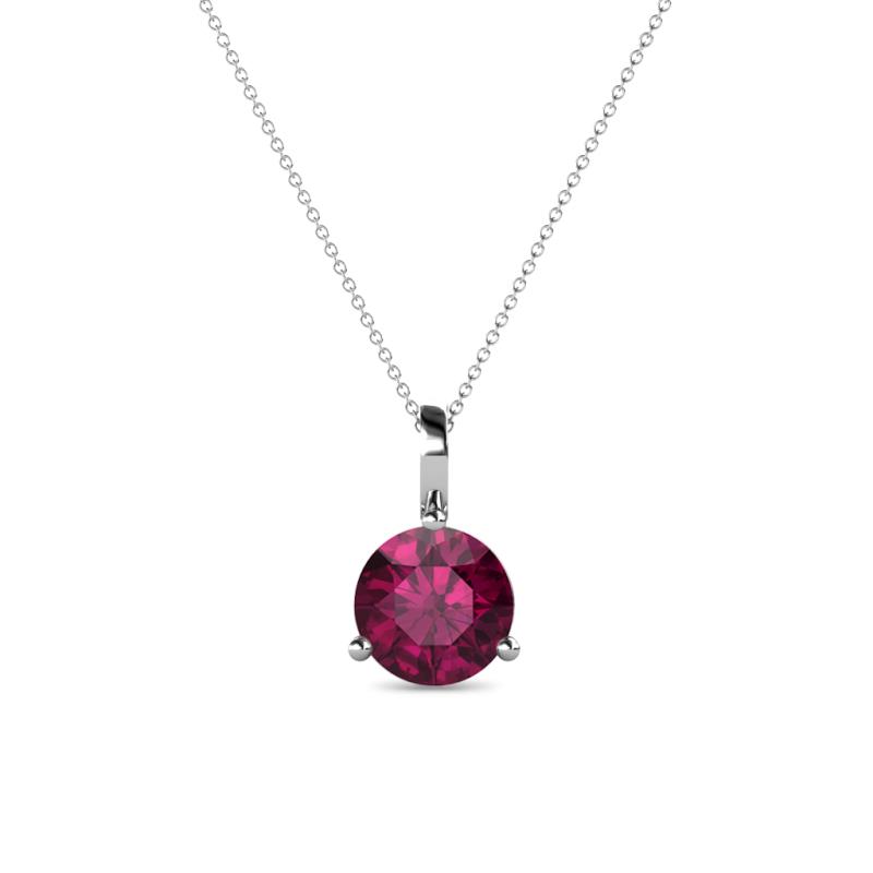 Sheryl 6.50 mm Rhodolite Garnet Solitaire Pendant 