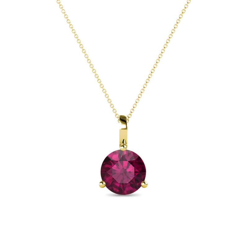 Sheryl 6.50 mm Rhodolite Garnet Solitaire Pendant 