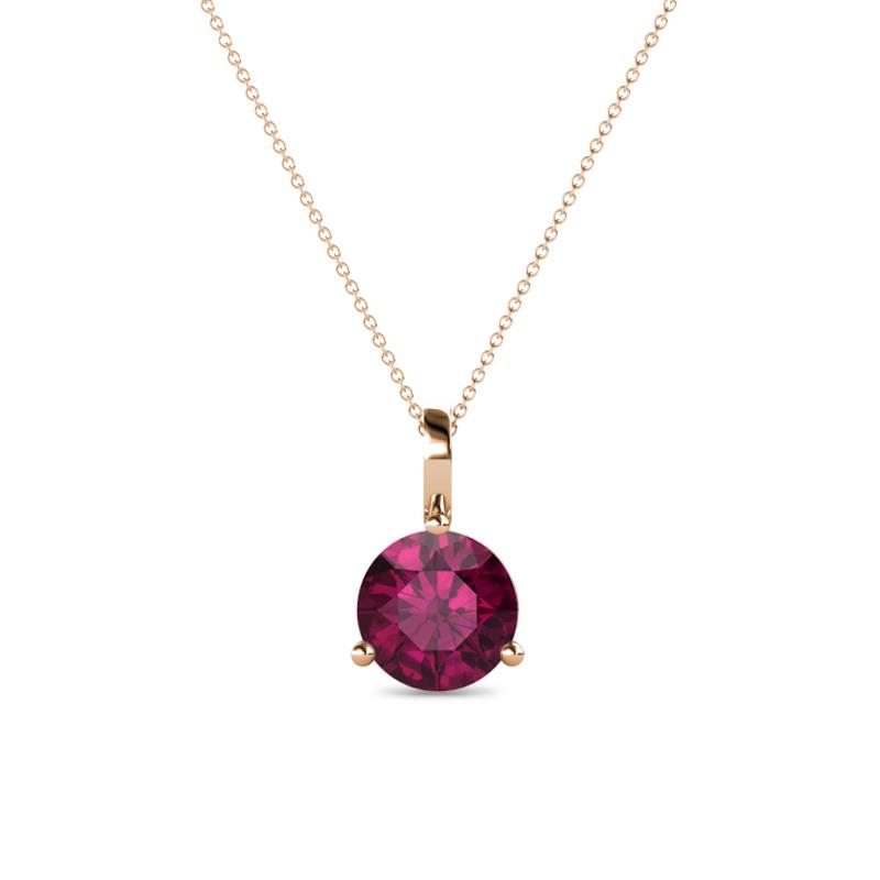 Sheryl 6.50 mm Rhodolite Garnet Solitaire Pendant 