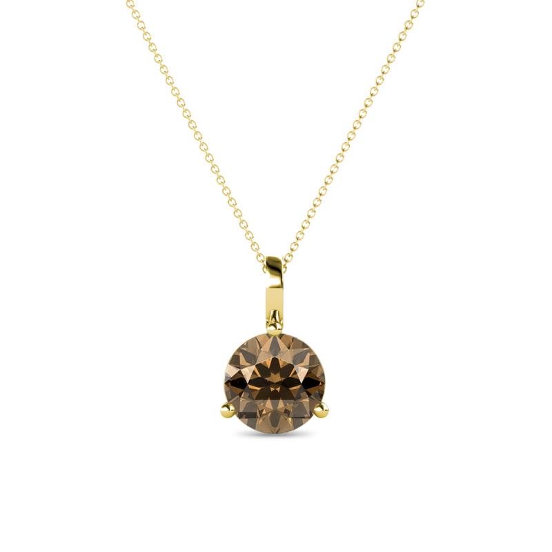 Sheryl 6.50 mm Smoky Quartz Solitaire Pendant 