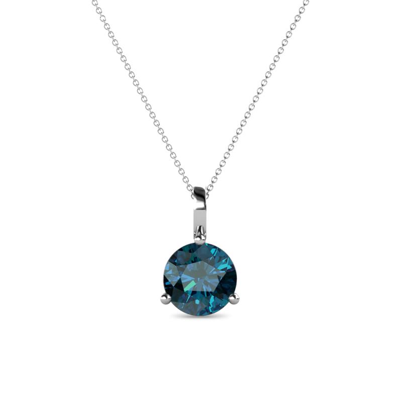 Sheryl 6.50 mm Blue Diamond Solitaire Pendant 